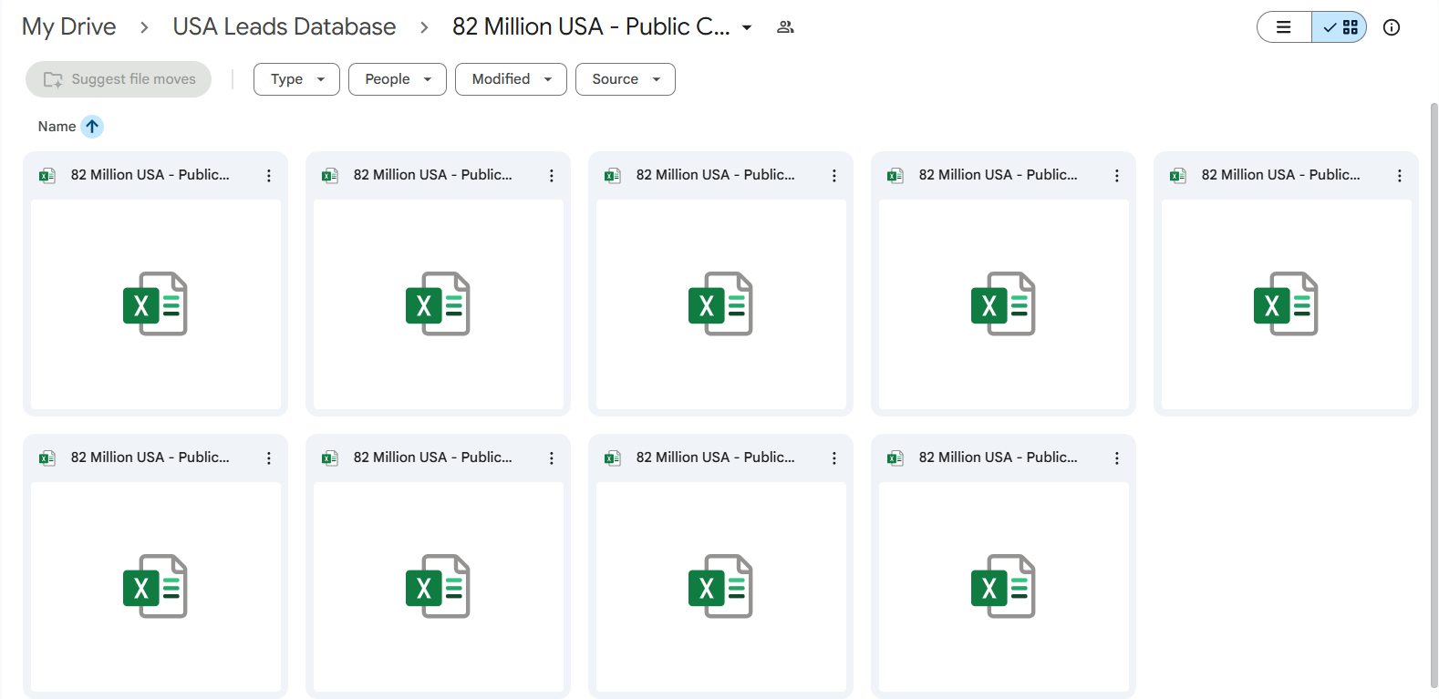 82 Million USA Public Contacts Excel files
